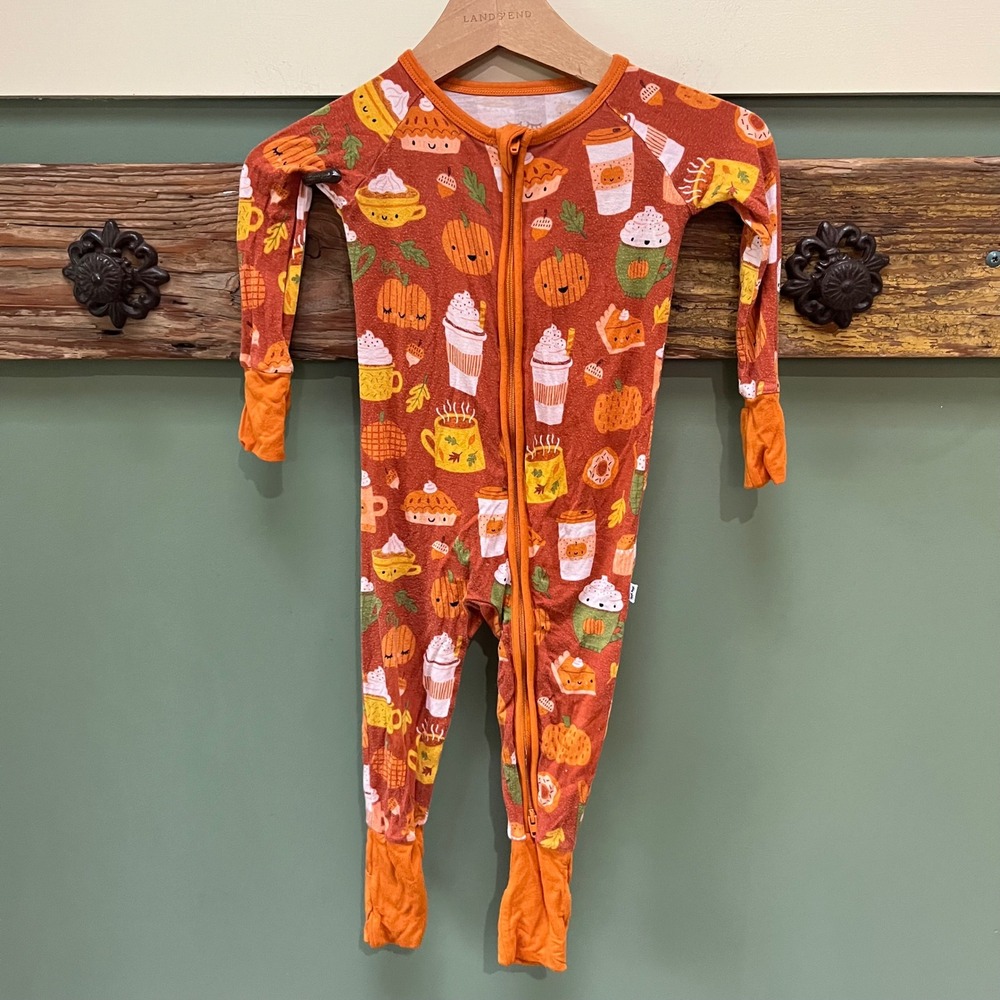 Little Sleepies Pumpkin Spice Bamboo Zippy Sleeper Orange 6-12 Months